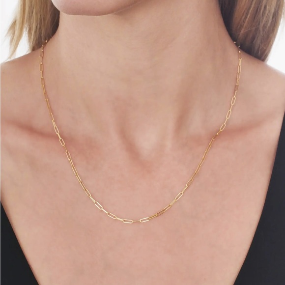 Bony levy 14 k yellow gold paper clip chain. 18 inc - Picture 2 of 2